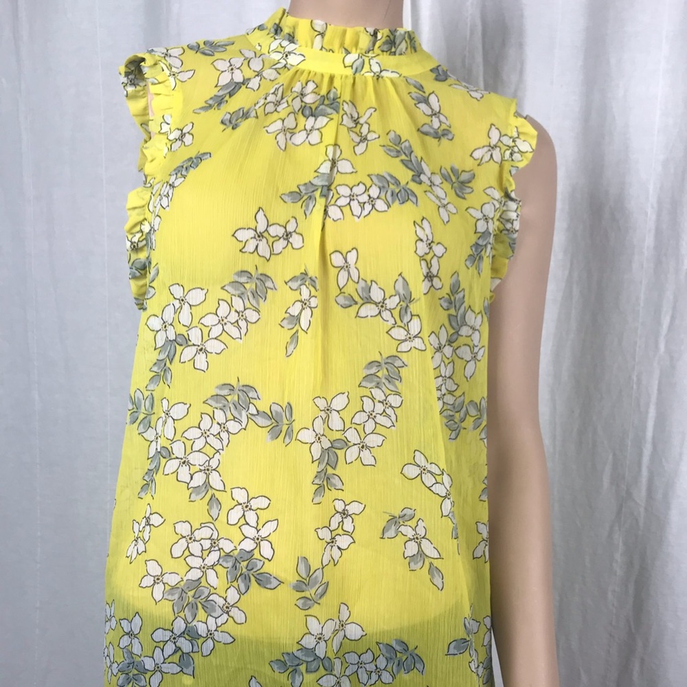 Bright yellow floral top